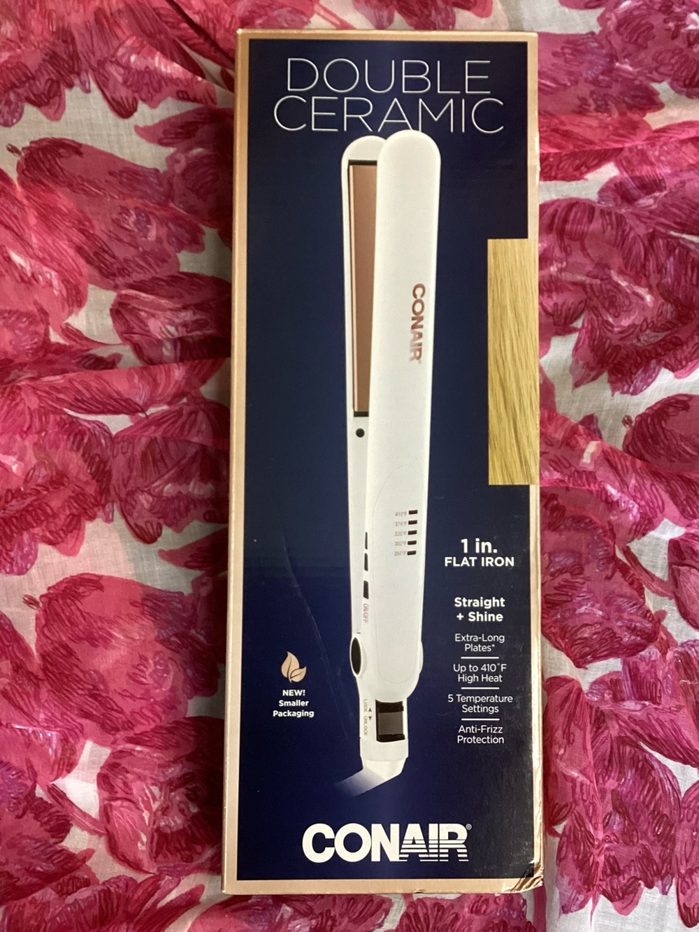 Conair White 1 in. Double Ceramic Flat Iron - Smooth Straightening